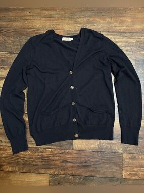 Tory Burch Black V-Neck Button Cardigan